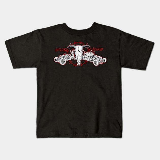 curves and bullets desert horns Kids T-Shirt by Roloworld nyc